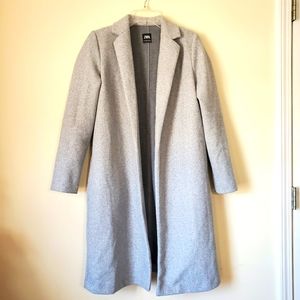 ZARA Lapel Collar Long Gray Coat Size M